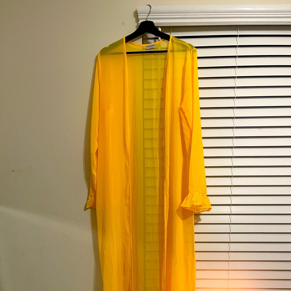 Long yellow Cover up